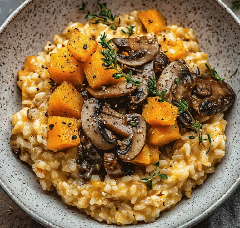 Risotto crémeux aux champignons et courge butternut 🍄🎃