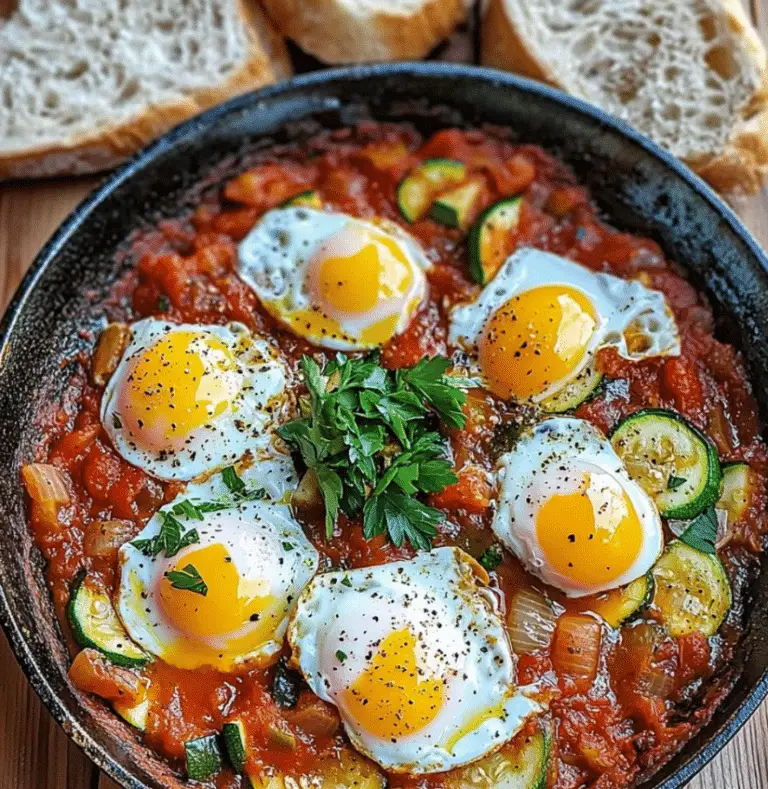 Chakchouka de courgettes aux œufs pochés 🍳🍅