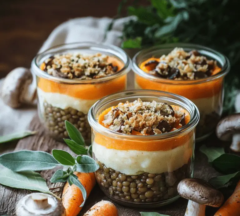 Parmentier de carottes, lentilles et champignons 🍄🥕