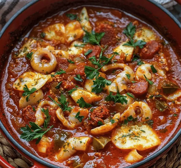 Ragoût de Calamars et Chorizo : Une Explosion de Saveurs Méditerranéennes 🍅🦑🌿