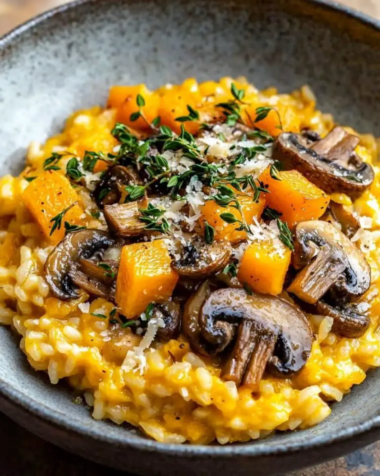 Risotto aux Champignons et Courge Butternut : Un Plat Réconfortant et Savoureux 🍂🍄