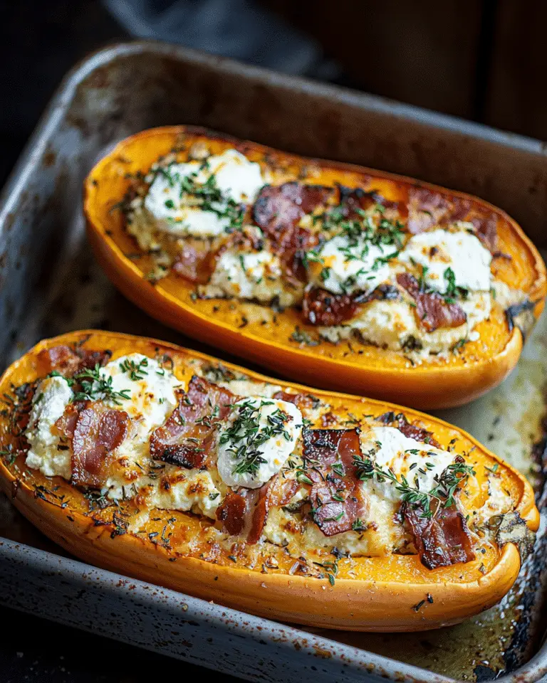 Butternut Farcie aux Lardons et au Chèvre Fondant : Un Plat Réconfortant et Gourmand d’Automne 🧀🍂