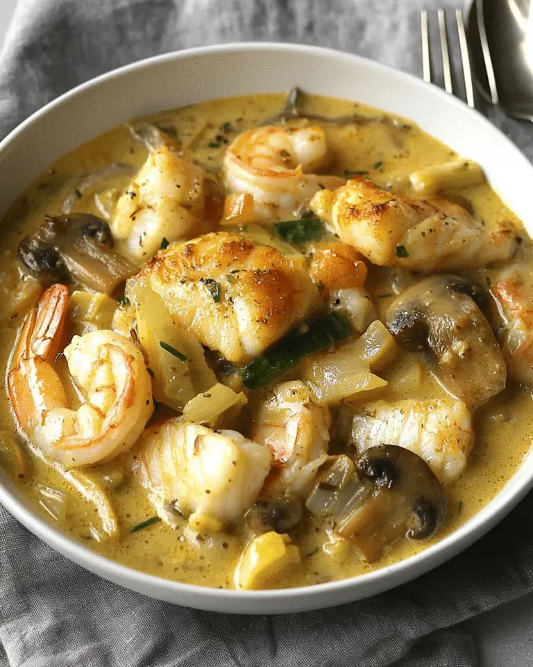 Blanquette de Lotte au Safran et Crevettes – Un Festin Marin 🌊🐠