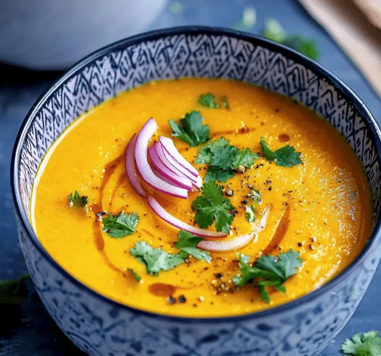 Soupe de Carottes au Lait de Coco et Curcuma : Un Velouté Exotique et Réconfortant 🥕🥥