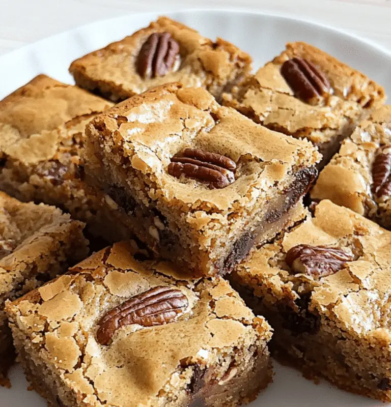 Blondies Chocolat Noir et Pécan : Douceur Croustillante 🍪🍫