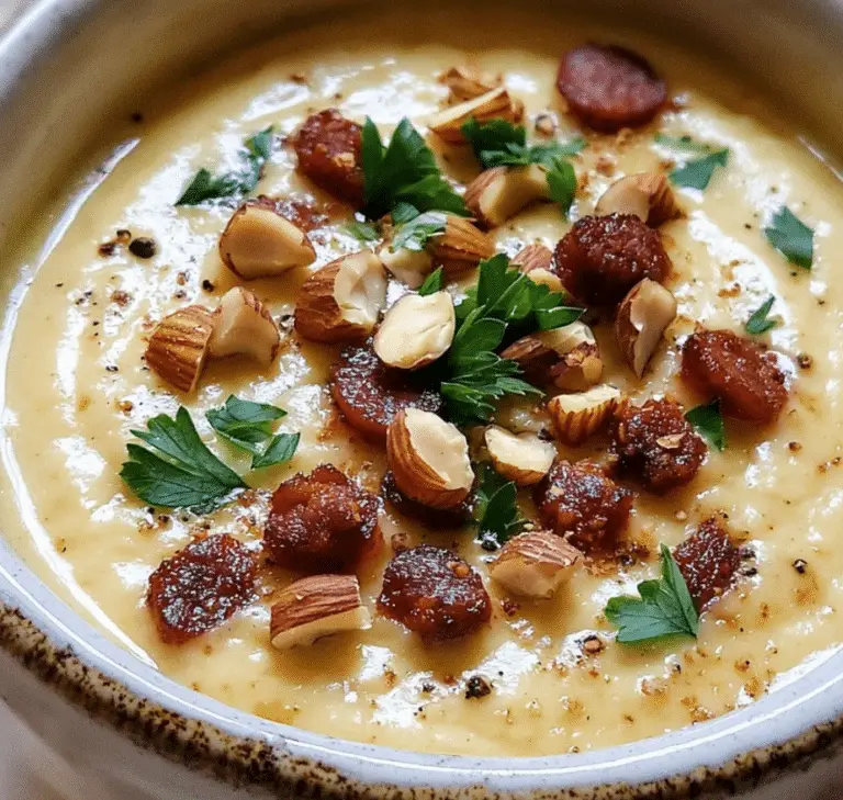 Velouté de Chou-Fleur au Chorizo et Noisettes : Un Délice Crémeux et Relevé 🥣🌰