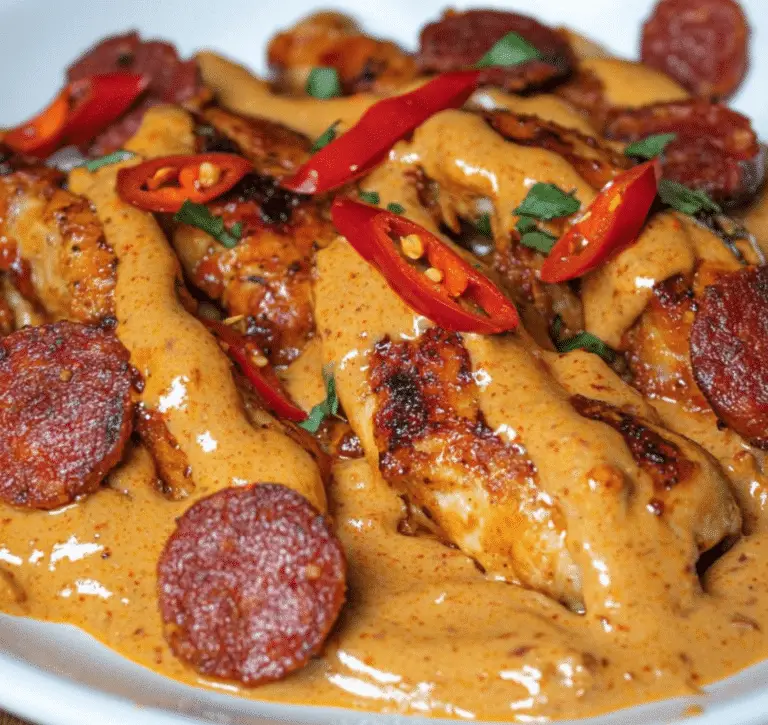 Aiguillettes de Poulet à la Crème de Chorizo et Piment 🌶️🍗