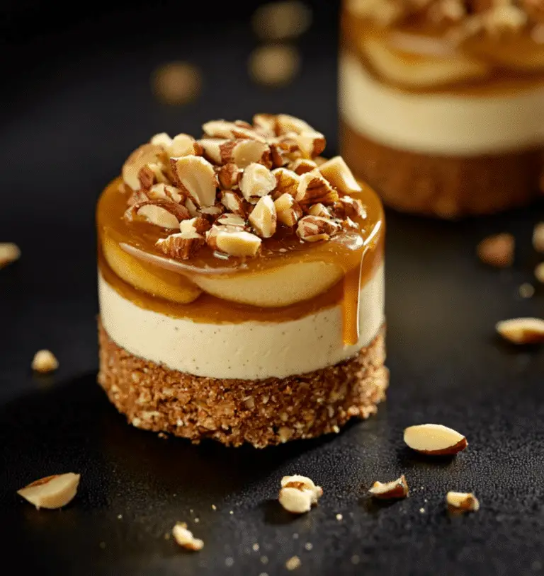Mousse Caramel sur Lit de Pommes et Pain d’Épices 🌰🍎