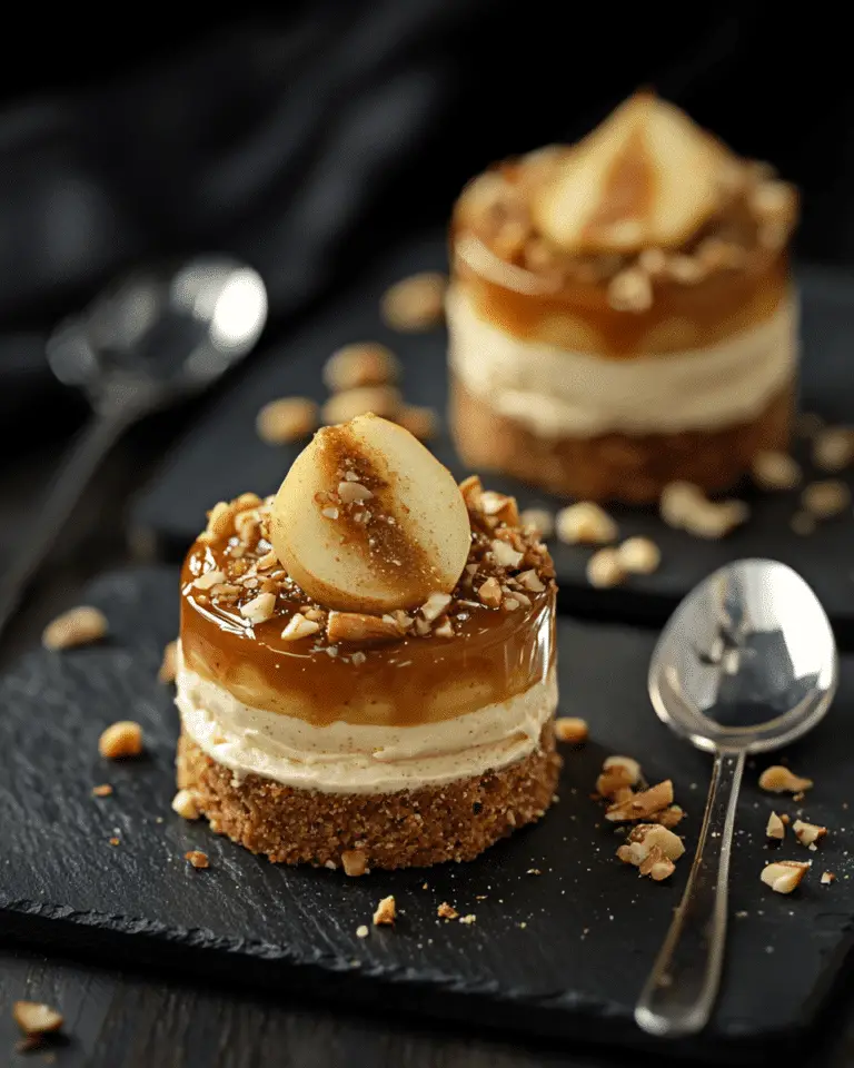 Gâteau de Pommes Caramélisées et Mousse au Caramel sur Pain d’Épices Épicé 🍏🍯