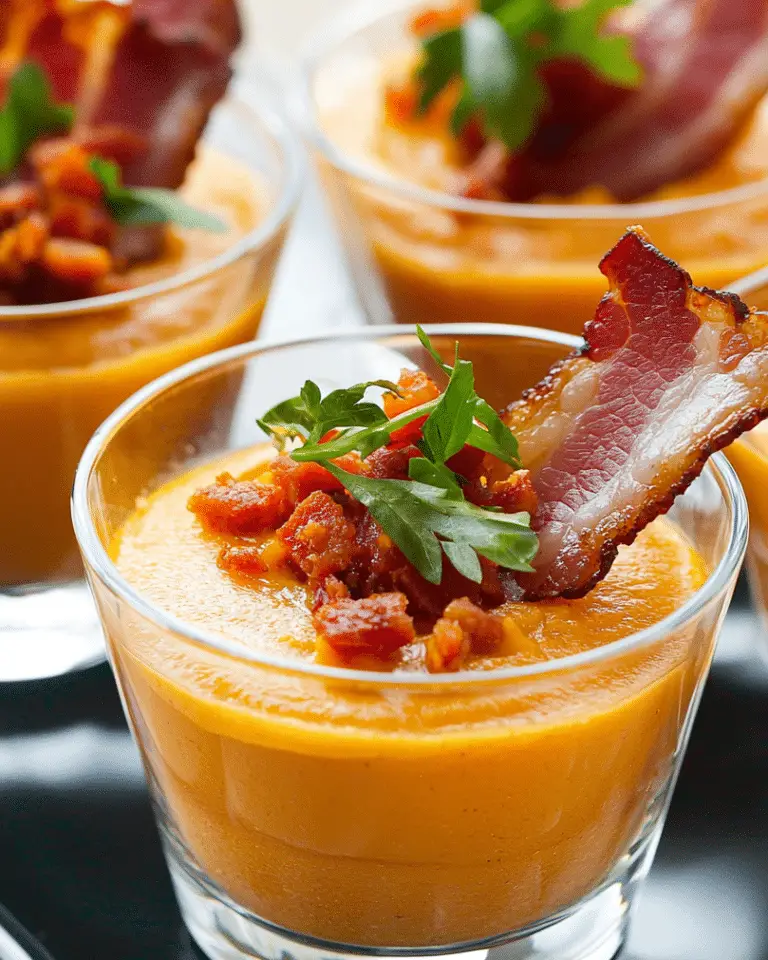 Verrines de Velouté de Butternut, Chorizo et Lard – Une Explosion de Saveurs ! 🍂🥓