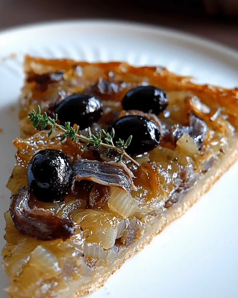 Pissaladière Provençale aux Anchois et Olives Noires – Délice Méditerranéen 🍕🫒