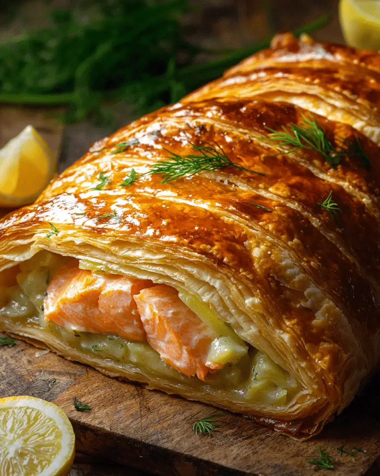 Feuilleté saumon poireaux