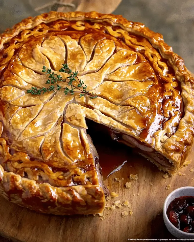 Tourte de fêtes au canard et foie gras
