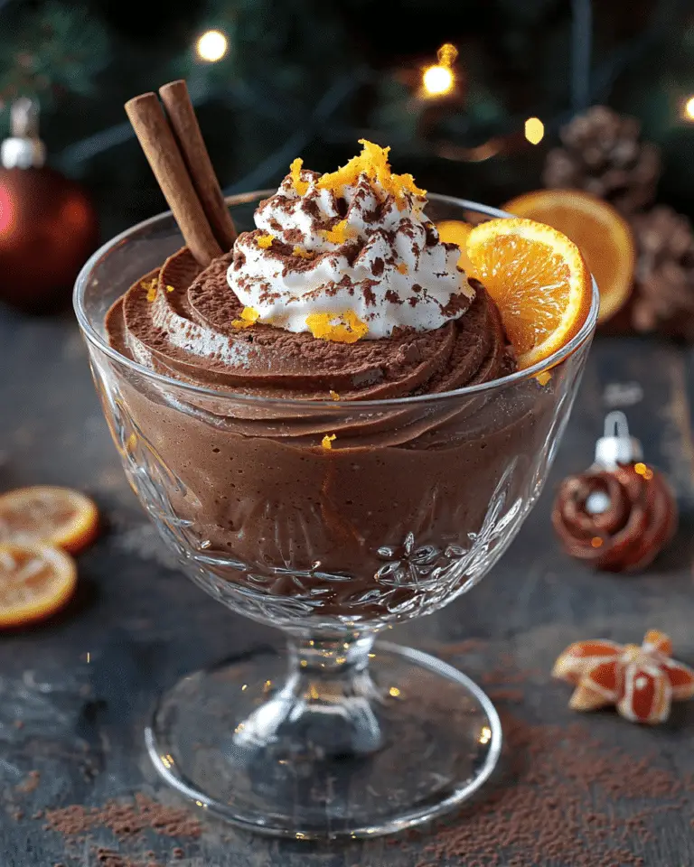 Mousse au chocolat de Noël, parfumée aux zestes d’orange et aux épices