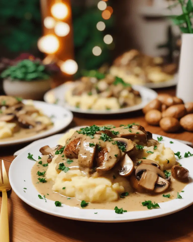 Poulet aux Champignons et Purée Maison au Fromage – Recette Conviviale