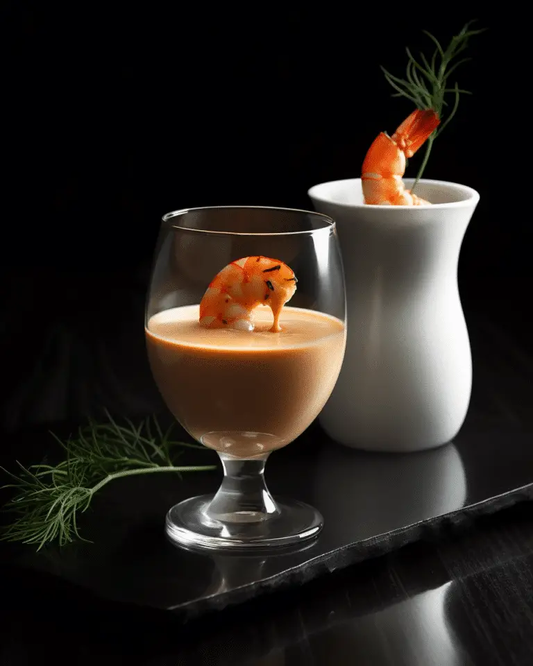 Panna Cotta à la Bisque de Homard, Crevettes au Cognac et Piment d’Espelette – Recette Raffinée