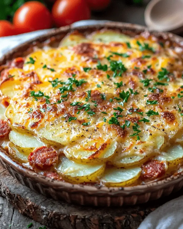 Gratin Rustique de Pommes de Terre au Chorizo et Béchamel de Tomate
