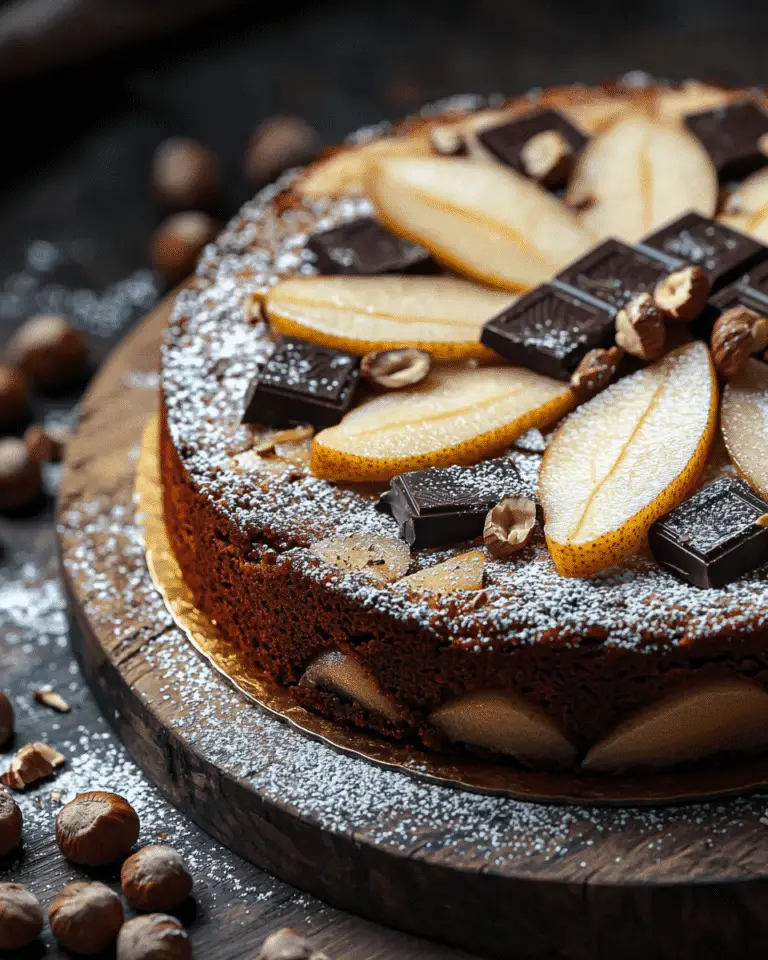 Gâteau poires noisettes et chocolat