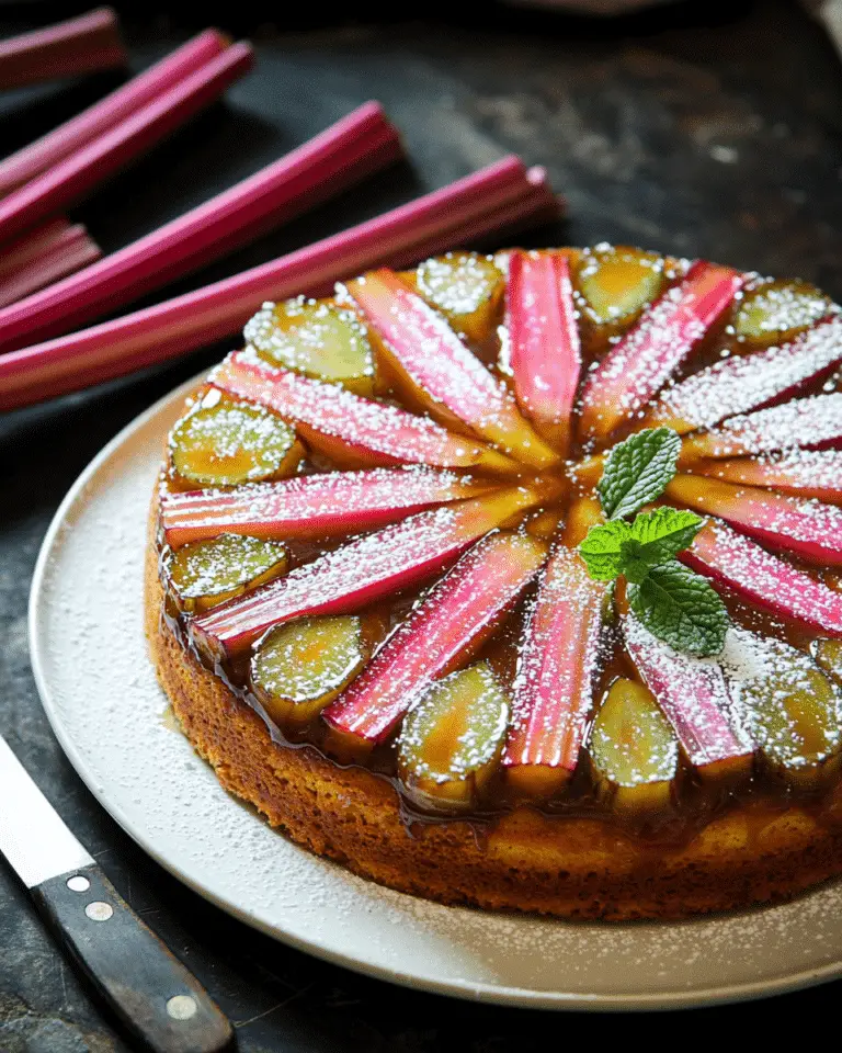 Gâteau renversé à la rhubarbe