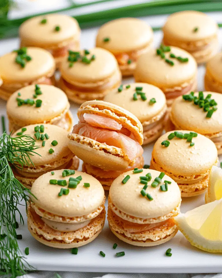 Macarons au saumon fumé et ciboulette