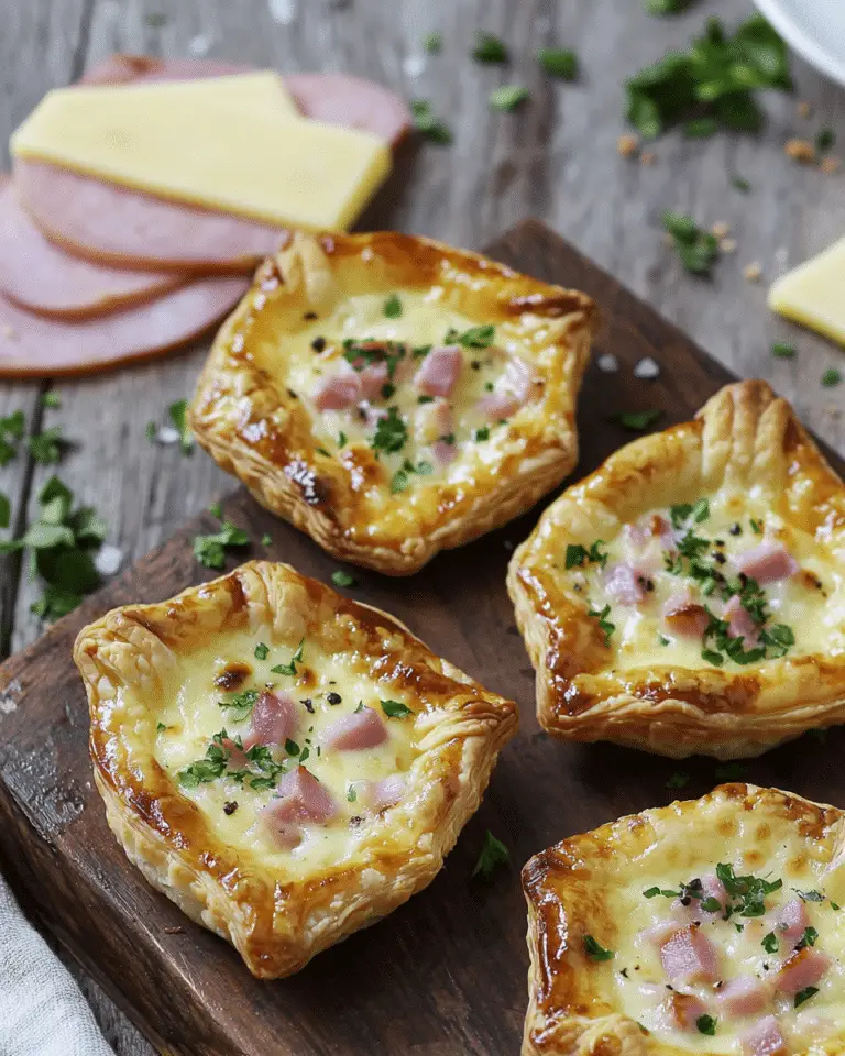 Tartelettes feuilletées jambon – fromage