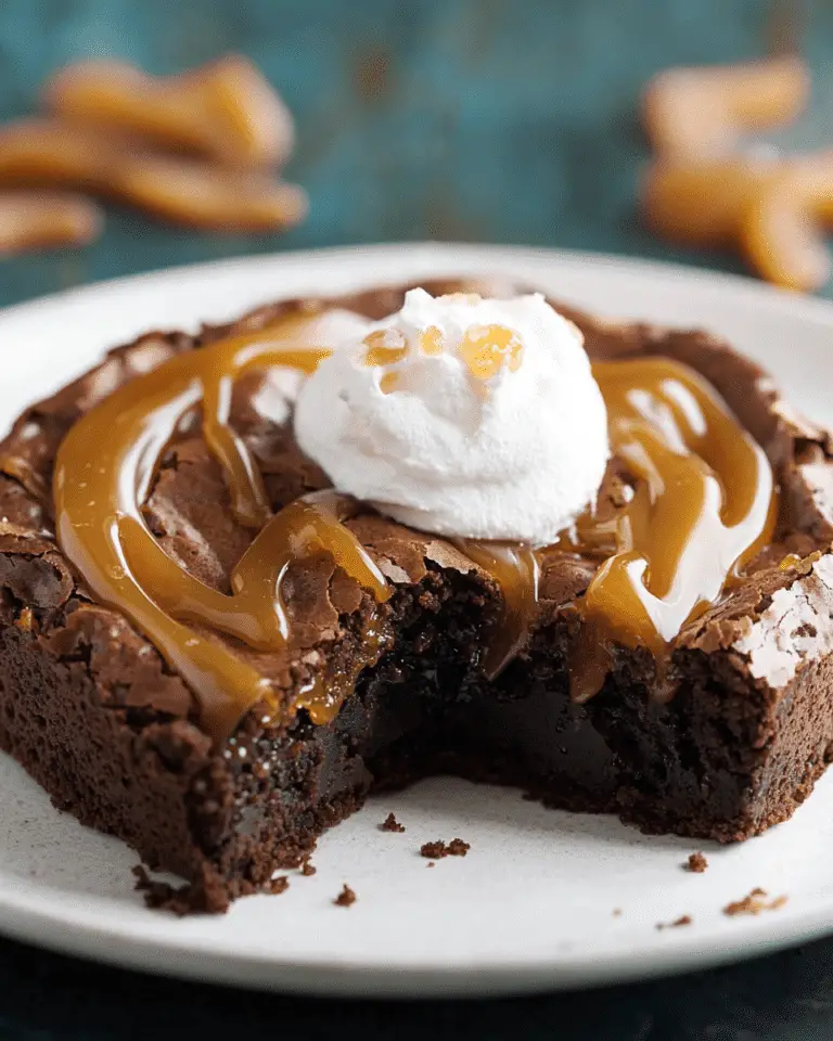 Brownie au caramel et à la crème