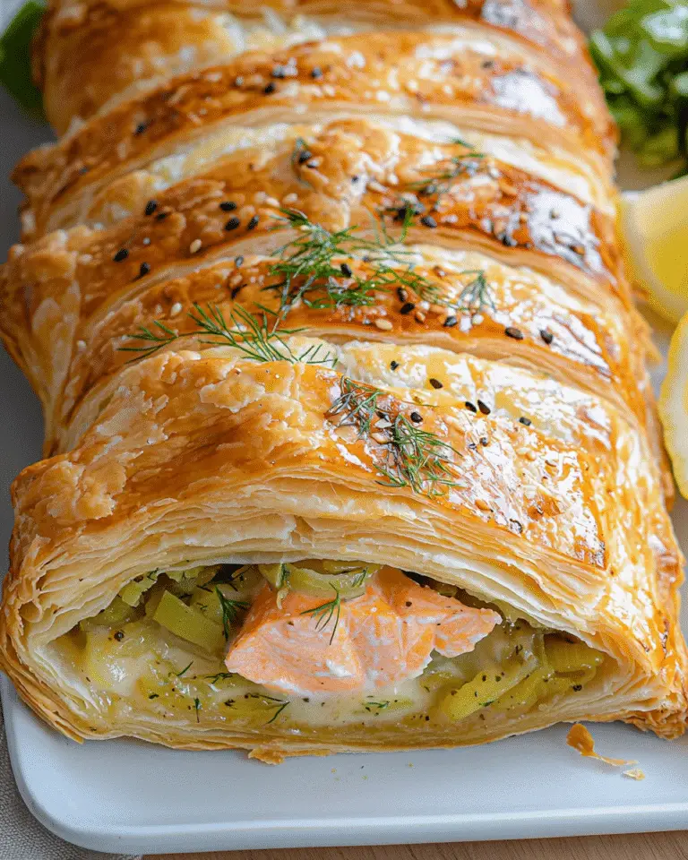 Feuilleté saumon poireaux