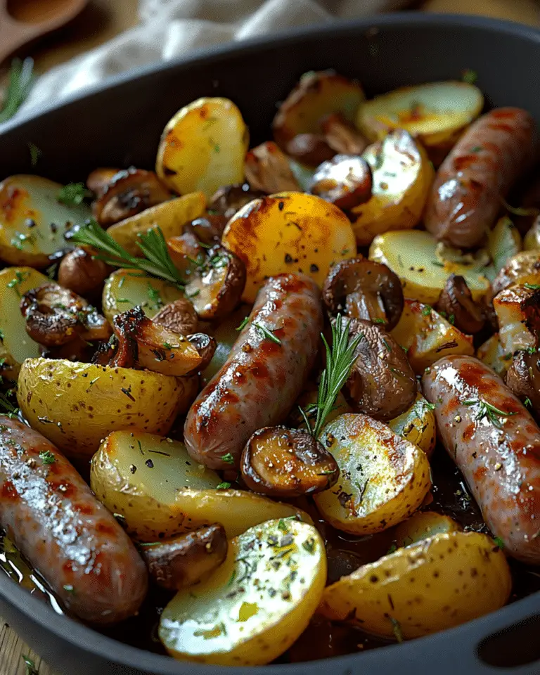 Recette de Saucisses, Champignons et Pommes de Terre au Four