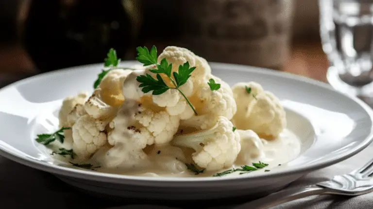 Chou-fleur à la sauce blanche