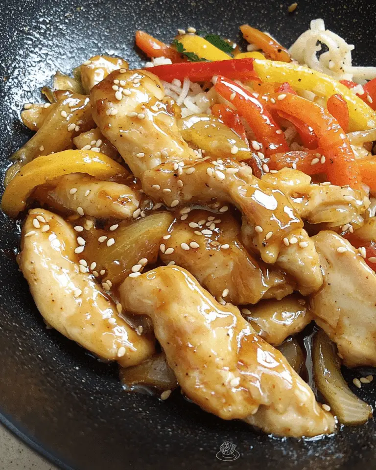 Wok de poulet au miel