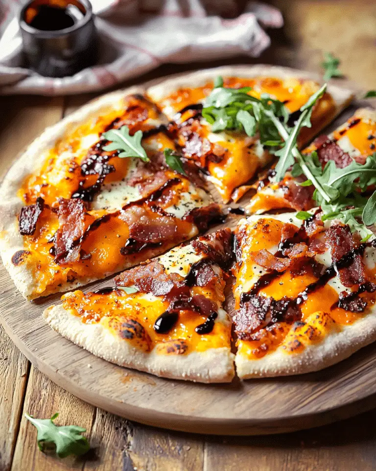 Pizza au lard caramélisé et mimolette
