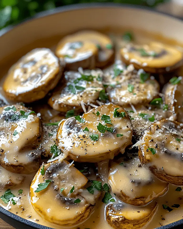 Délicieux Champignons Crémeux à l’Ail et Parmesan