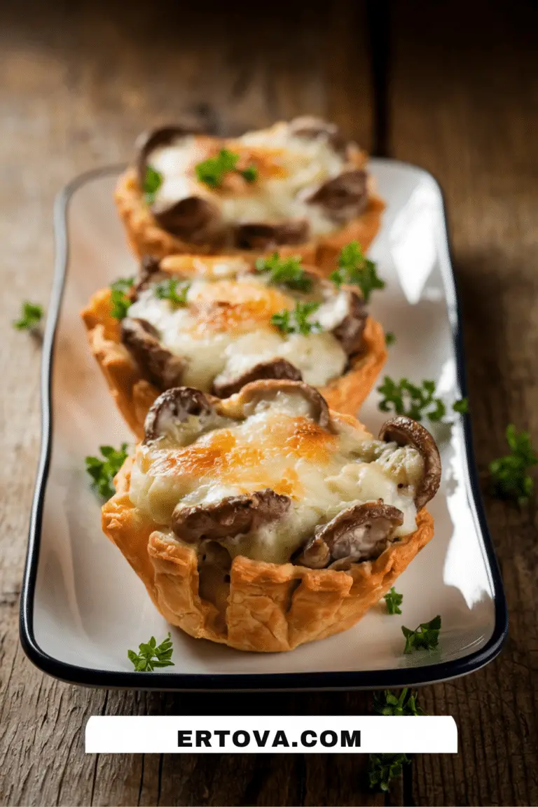 Bouchées croustillantes aux champignons gratinés