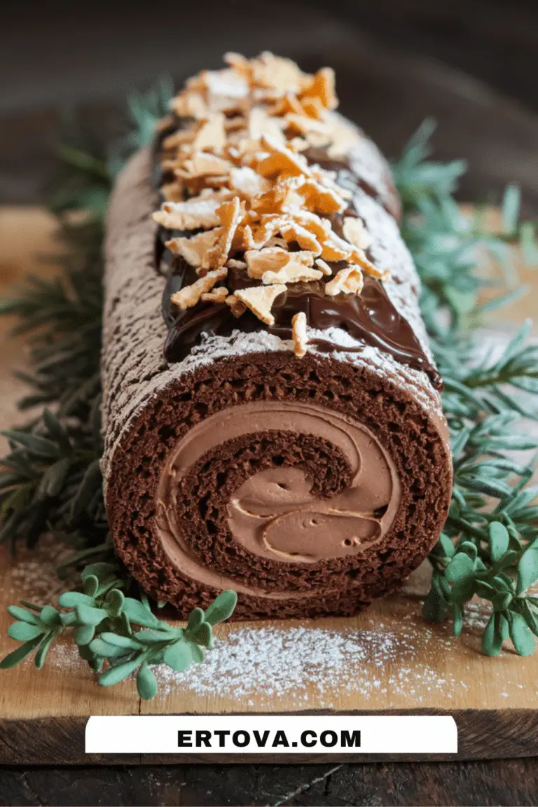 Bûche de Noël croustillante au chocolat facile à faire