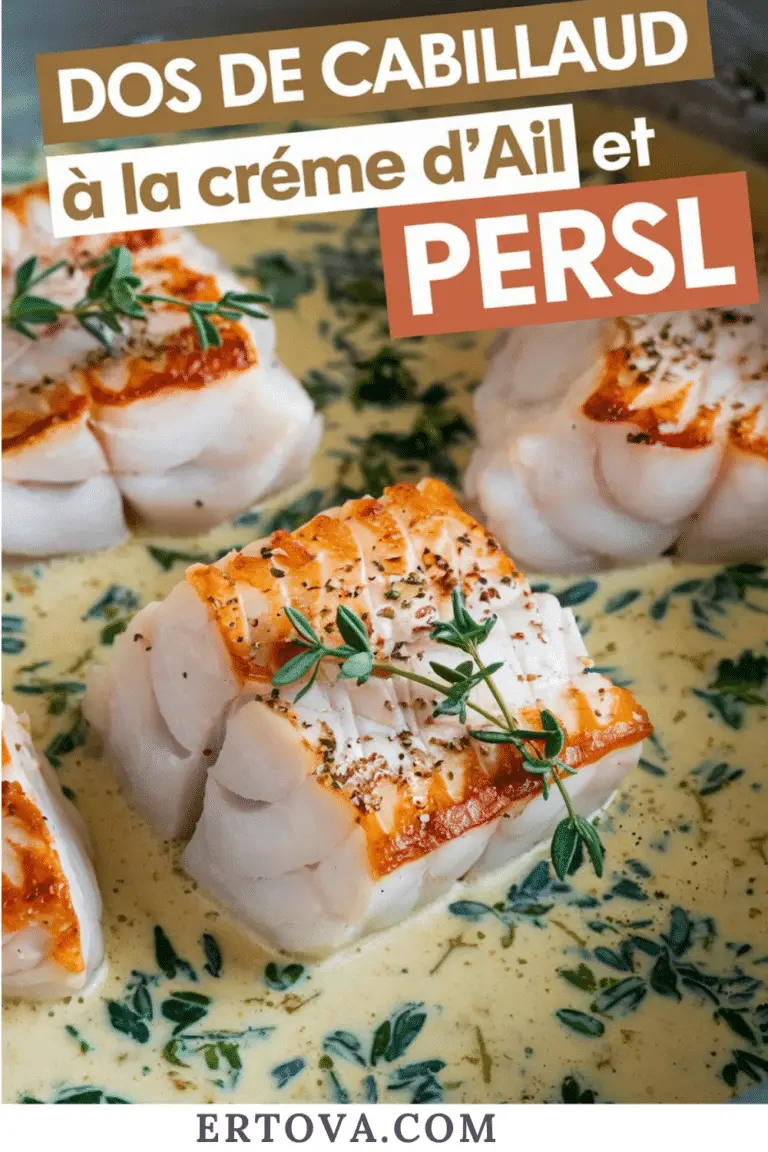 Dos de Cabillaud à la Crème d’Ail et Persil