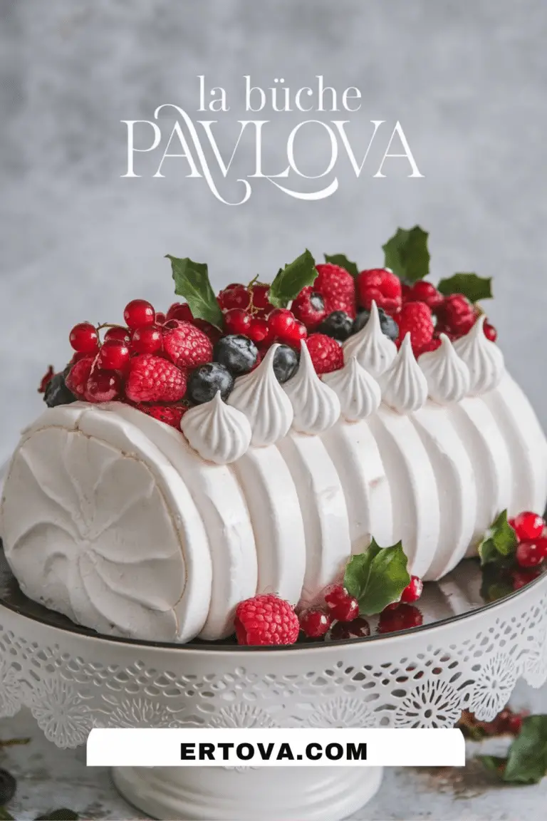 La bûche PAVLOVA aux fruits rouges – Recette de Noël