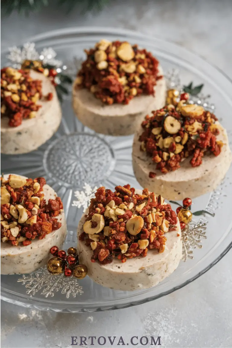 Médaillons de boudin blanc, crumble de chorizo et noisettes