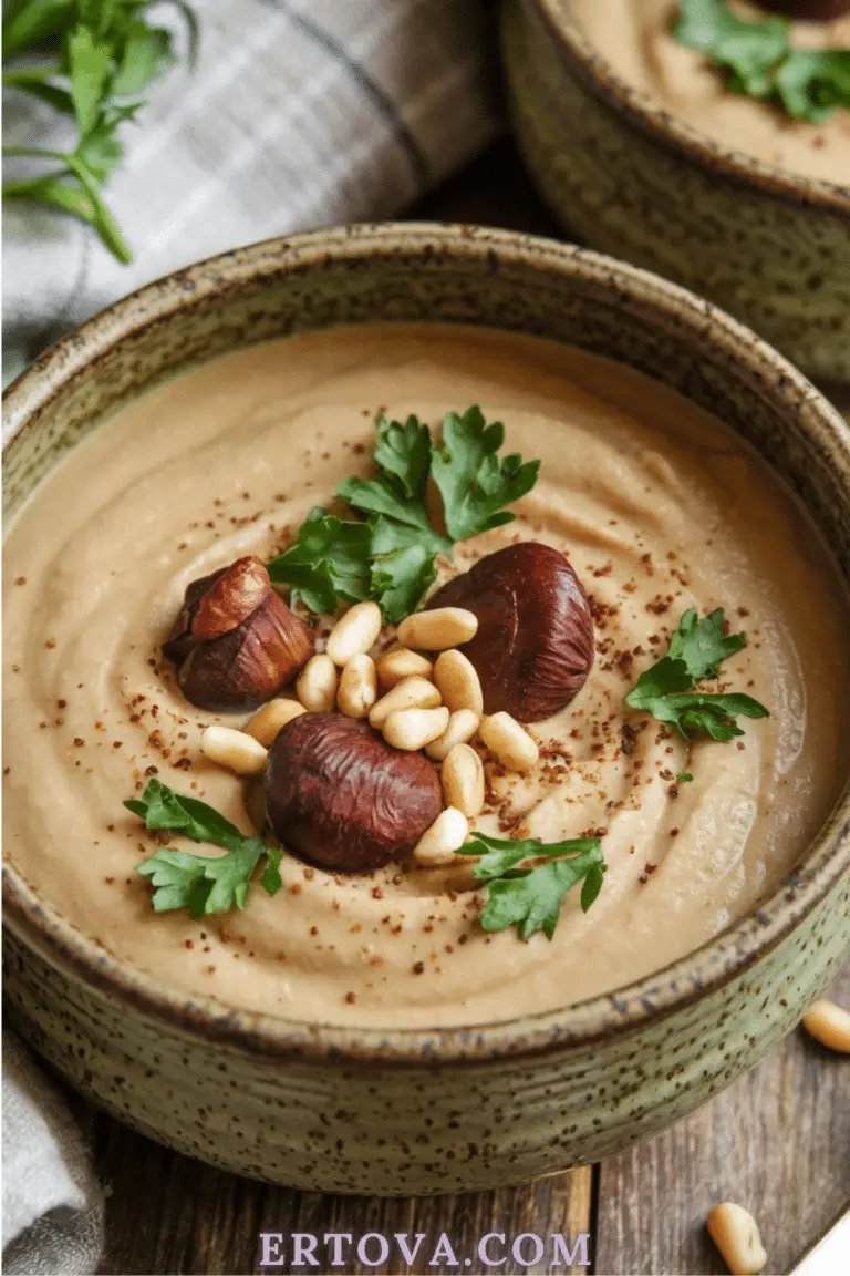 Topinambours et châtaignes en velouté