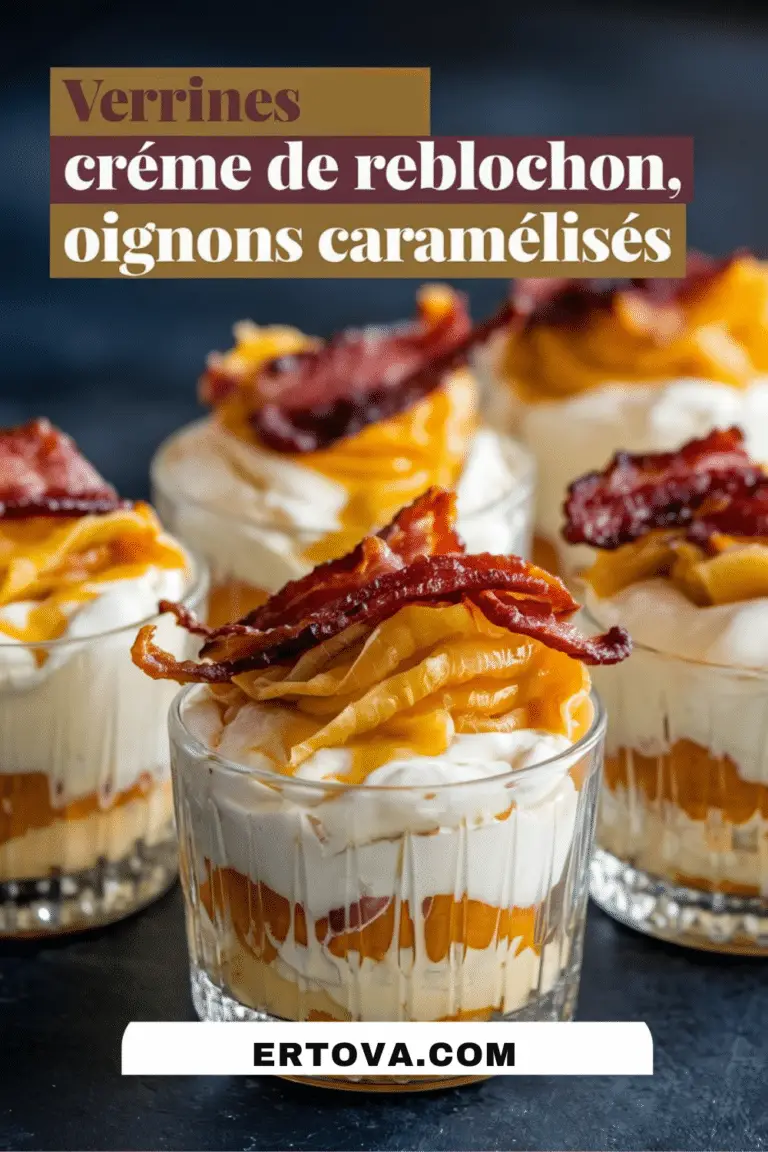 Verrines crème de reblochon et oignons caramélisés