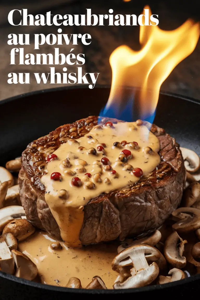 Chateaubriands au poivre flambés au whisky