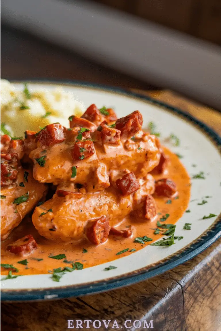 Aiguillettes de Poulet, Sauce Crémeuse au Chorizo