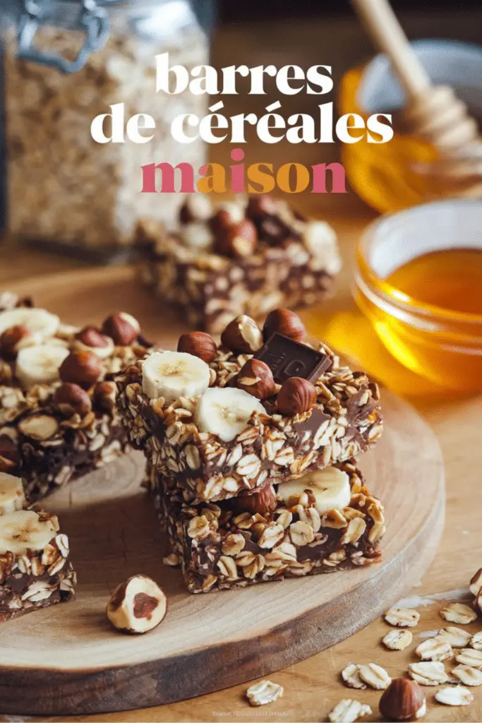 Barres de Céréales Maison : Avoine, Banane, Noisettes et Chocolat – Un Snack Sain et Gourmand