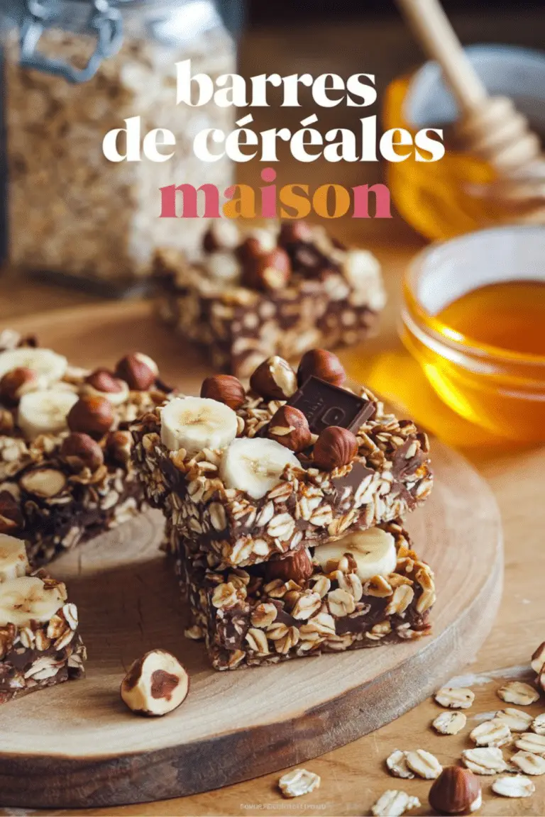 Barres de Céréales Maison : Avoine, Banane, Noisettes et Chocolat – Un Snack Sain et Gourmand