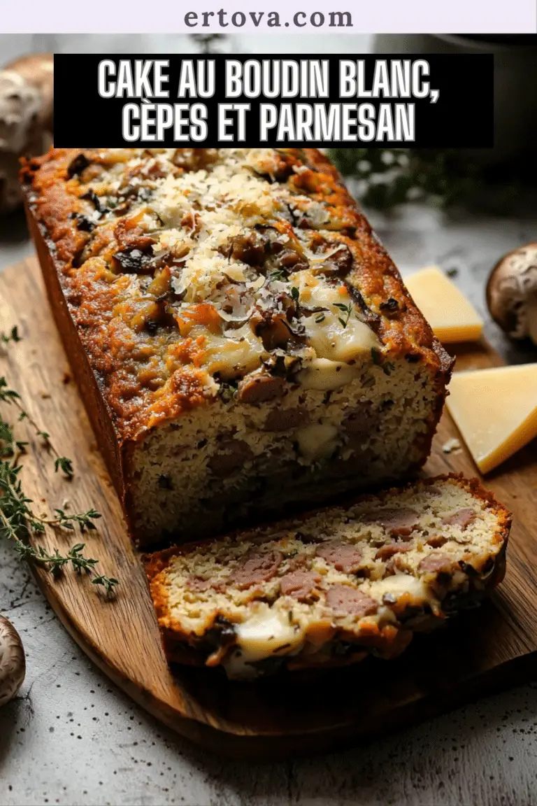 Cake au Boudin Blanc, Cèpes et Parmesan : Un Cake Salé, Savoureux et Original