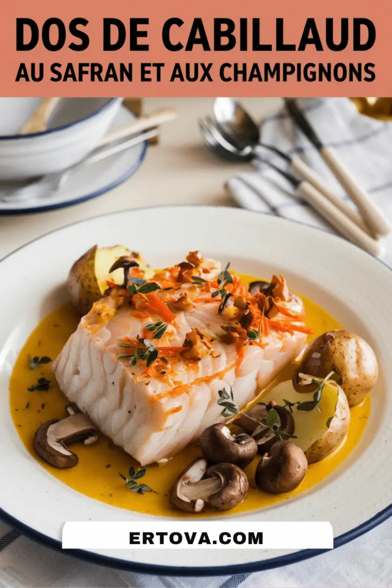Recette de Dos de Cabillaud au Safran et Champignons