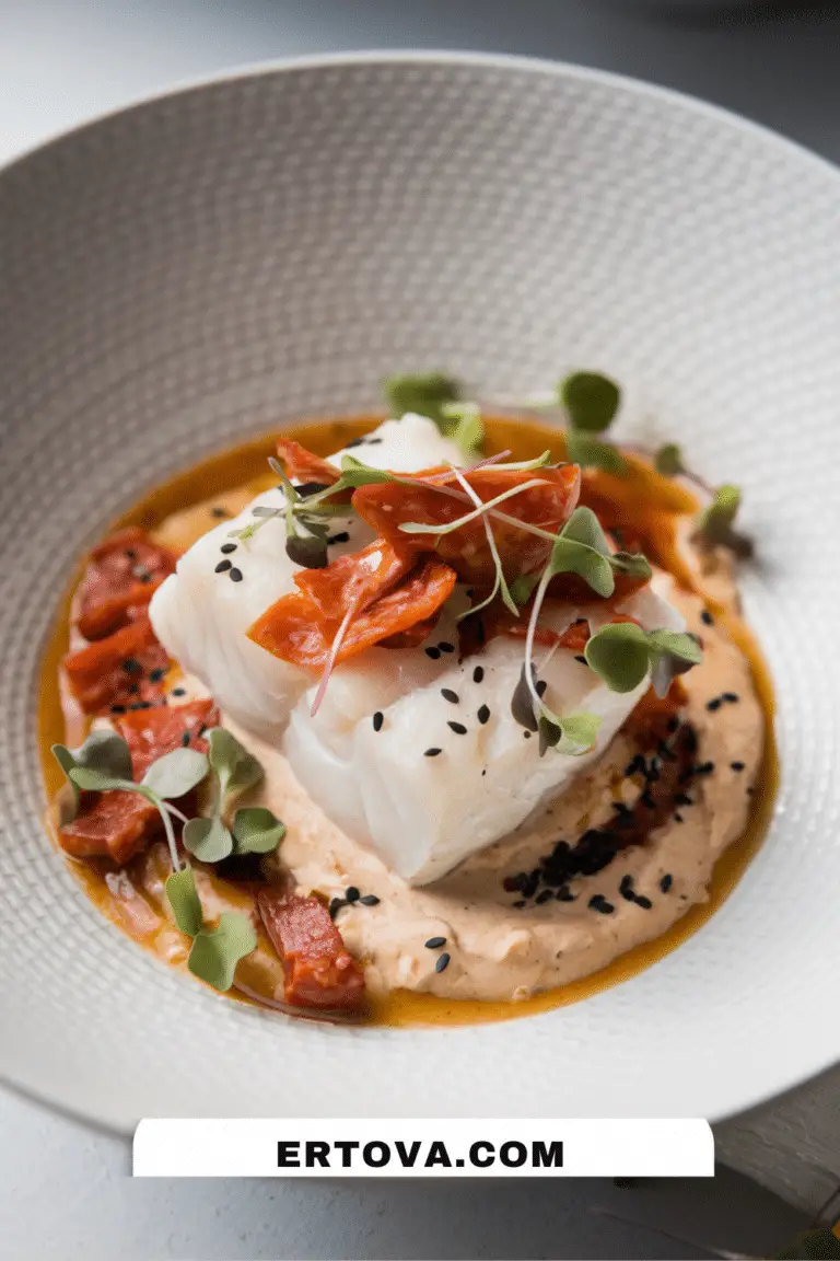 Savourez le Dos de cabillaud crème de chorizo maison
