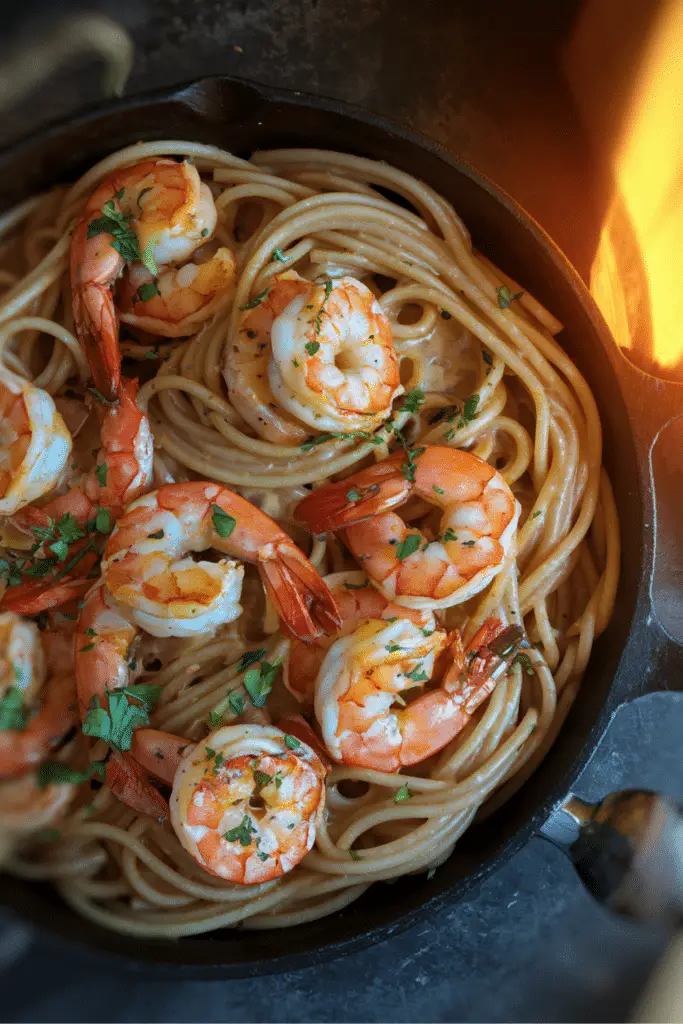 Spaghetti aux Crevettes et à l’Ail : Une Recette Simple et Savoureuse aux Notes Méditerranéennes