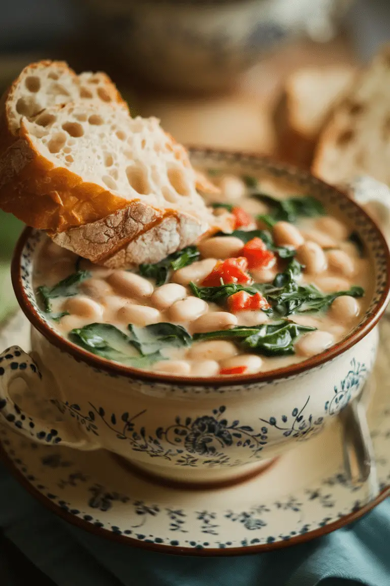 Soupe de Haricots Blancs et Épinards : Un Plat Réconfortant, Sain et Savoureux
