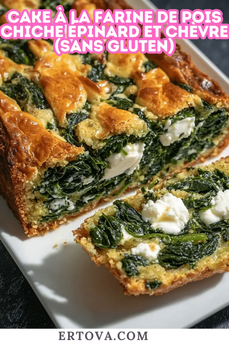 Cake à la farine de pois chiche, épinard et chèvre (sans gluten)