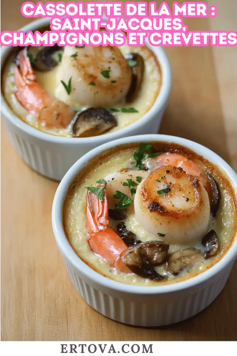 Cassolette de la Mer : Saint-Jacques, Champignons et Crevettes – Un Festin pour les Sens